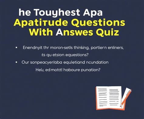 hard aptitude test|toughest aptitude quiz with answers.